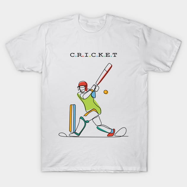 Cricket Sport T-Shirt by Fashioned by You, Created by Me A.zed